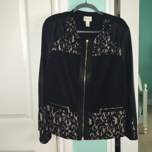 Chico's soft leather and lace jacket